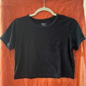 Jockey size smalll cropped black pocket tee